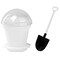 12 WHITE Mini Flower Pot DESSERT CUPS Lid Shovel Spoon